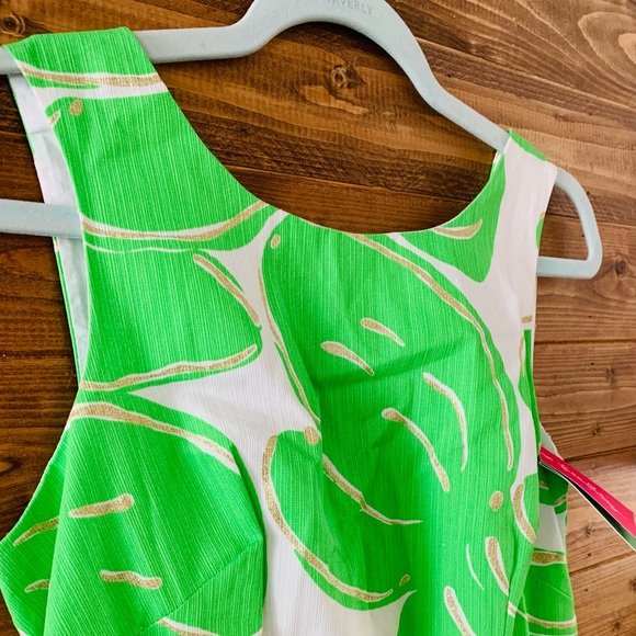Lilly Pulitzer Womens Resort Stinger Glitter Green Bee Shift Delia Dress - Picture 5 of 7